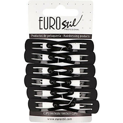 Sponky do vlasov pukačky Eurostil Professional - 5 cm, čierne - 12 ks (07455/50)
