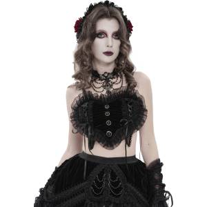 Devil fashion дамски кроп топ потник DEVIL FASHION - Heartless - черен - TT30901