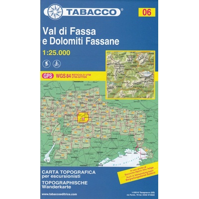 Val di Fassa a oblast Dolomity Fassa (Tabacco - 06) - turistická mapa | knihynahory.cz