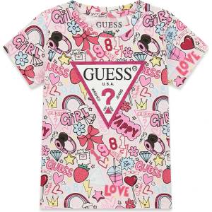 GUESS Тениска комикси за мини момиче с розово лого Guess