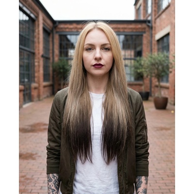 Hairlora Clip-in vlasy – #M613/4 Ombré svetlá blond do tmavohnedej - Sada 8 pásov – 50 cm / 115 g