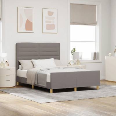 vidaXL Rám postele Taupe Textil