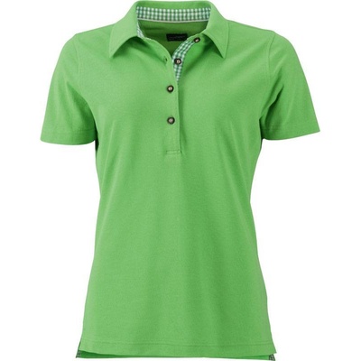 James & Nicholson JN 715 Dámske piqué polo zelená lime biela