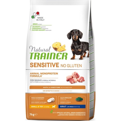 Natural Trainer Sensitive No Gluten Adult Small s vepřovým masem 2 x 7 kg