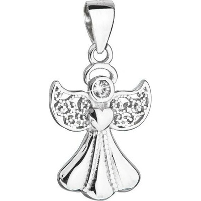 Evolution Group Pavona Stříbrný přívěsek s krystalem Swarovski Andělíček 34262.1