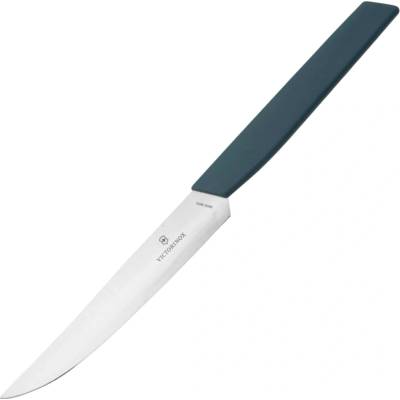 Victorinox 6.9006.122 Swiss Modern Nôž na steak, 12 cm, hladká čepeľ, modrý