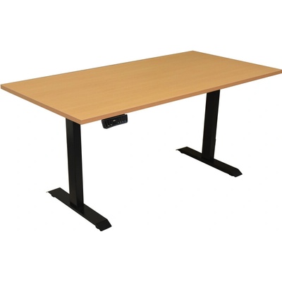 ZLKL Kancelářský stůl 140 x 70 x 2,5 cm černá podnož / buk deska P00050-10