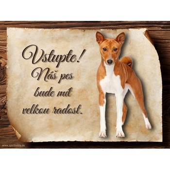Sport hobby Cedulka Basenji Vstupte CP118 15 x 11 cm