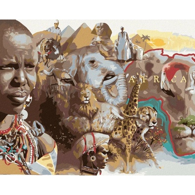 ZUTY Malování podle čísel AFRIKA D. RUSTY RUST 40 x 50 cm Rámování vypnuté plátno na rám