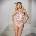 Allure I'm your Venus Scalloped Lace Teddy with Adjustable Straps Pink M