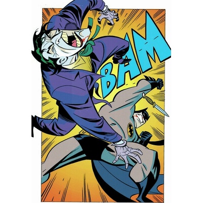 Plagát, Obraz - Joker and Batman fight, 26.7 × 40 cm