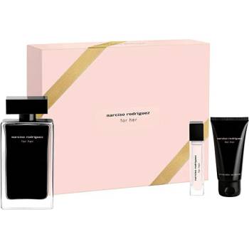 Narciso Rodriguez Narciso Rodriguez for Her Подаръчен комплект, Тоалетна вода 100ml + Тоалетна вода 10ml + Мляко за тяло 50ml, Жени