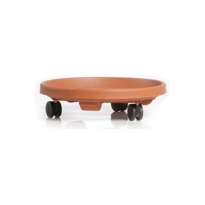 Podmiska, kvetinovy tanier terakota s kolieskami 30 cm