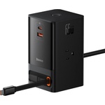 Baseus Зарядно устройство 3 x AC, USB, Type-C с кабел Type-C, 65 W, щепсел за САЩ - Baseus (PSLR000101) - черно