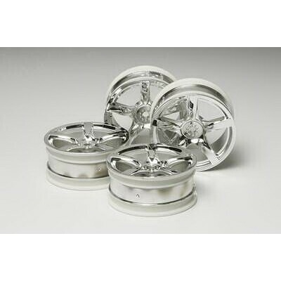 Tamiya 53859 24 mm 5Spoke Plated Wheel*4 offset 0