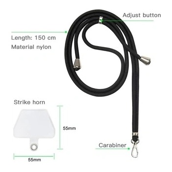 Púzdro CPA Univerzálny popruh na krk na telefóny so zadným krytom GSM109905 čierne