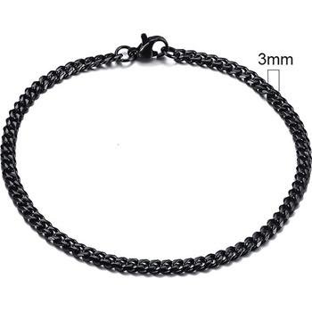 Daniel Dawson Ocelový náramek Daniel Black řetízek chirurgická ocel NR2057/21 Černá