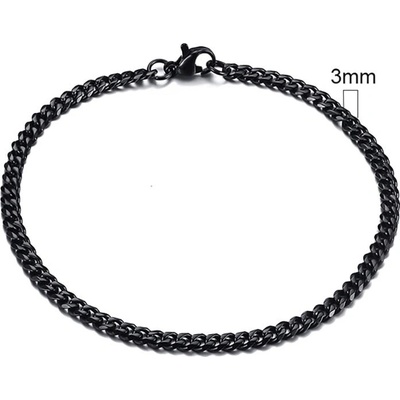 Daniel Dawson Ocelový náramek Daniel Black řetízek chirurgická ocel NR2057/21 Černá