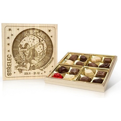Selllot Střelec Belgické pralinky v dřevěné dóze 200 g