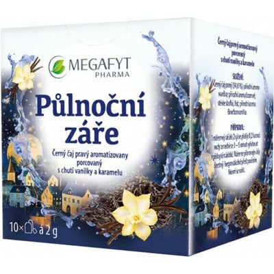 MEGAFYT Polnočná žiara čierny čaj s chuťou vanilky a karamelu 10 x 2 g
