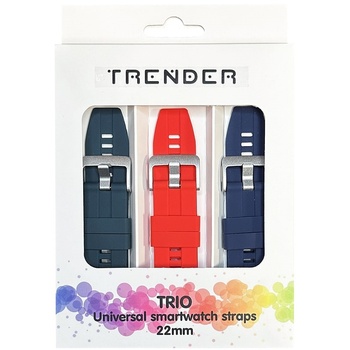 Trender Каишки Trender - Trio Silicone, 22 mm, 3 броя, зелена/червена/синя (TR-TRIO11)