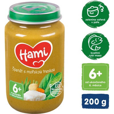 Hami Špenát s mořskou treskou 200 g – Zboží Dáma