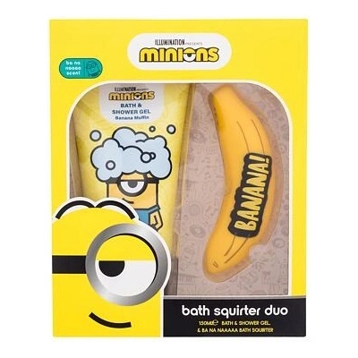 Minions Bath Squirter Duo : sprchový gel Minions Bath & Shower Gel Banana Muffin 150 ml + hračka do koupele pro děti