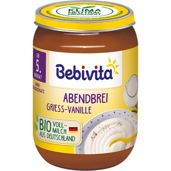 Bebivita БИО млечна каша "Лека нощ" грис с ванилия 190г