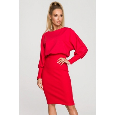 Dress in M690 Knit combination of plain červená
