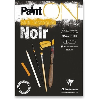 Clairefontaine Blok Paint on Black A4 20 listů 250 g