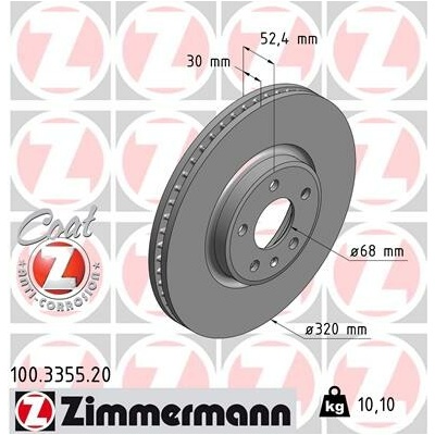 Brzdový kotúč ZIMMERMANN 100.3355.20 (100335520)