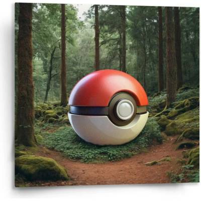 Sablio Obraz Pokemon ball Les - 110x110 cm