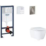 GROHE Rapid SL - Комплект за предстенна инсталация, тоалетна седалка, седалка SoftClose и бутон Arena Cosmopolitan S, четка Hard Graphite SANI11BB5124 (SANI11BB5124)