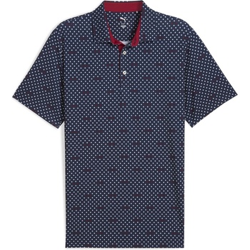 PUMA Блуза с яка Puma Men's Burgh Polo Short Sleeve Performance Polo Shirt - D. Navy/Wht