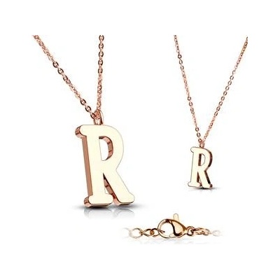 Šperky4U Zlacený ocelový řetízek s přívěškem iniciála OPD0231-R