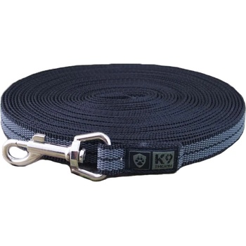 K9 Thorn Неплъзгаща се каишка с карабинер, черна, 10 м (0006/16.BLK)