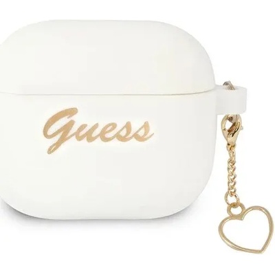 Guess GUA3LSCHSH калъф за AirPods 3, бял, силикон, Charm Collection (GUA3LSCHSH)