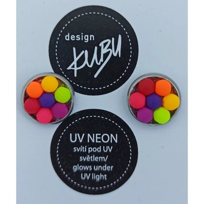 KUBUdesign náušnice puzeta neon vínové 0001794