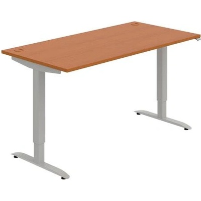 Hobis Pracovný stôl Motion, ZO, 2S, 160x70,5-120,5x80 cm, čerešňa/sivá