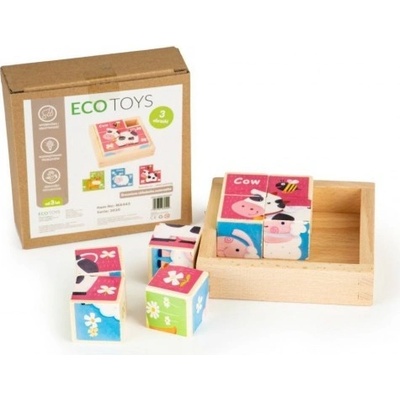 EcoToys kostky zvířátka 4 kostky