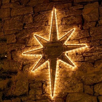 DecoLED LED svetelná hviezda na vrchol stromu 80 x 120 cm teplá biela