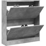 vidaXL Шкаф за обувки, бетонно сив, 80x21x87, 5 см, инженерно дърво (839920)