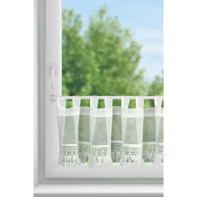 EUROFIRANY KRÁTKA ZÁCLONA NA PÚTKACH ROXANA 30X150 CM BIELA