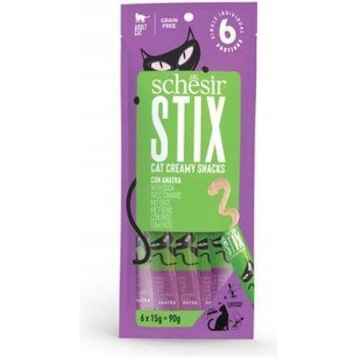 Whitebridge Pet Brands Schesir Cat pochoutka Stix Liquid Snack kachna 6 x 15 g