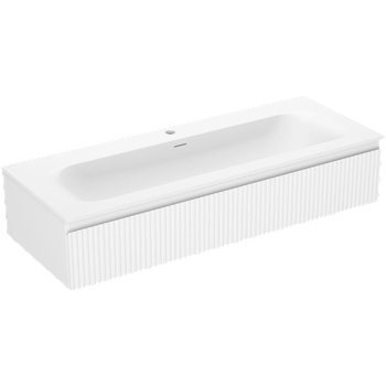 Mexen Rivel шкаф за баня 120 cm с мивка Vela, 1 чекмедже, рифлен, бял мат (91A20-12023-1-BF01-W23M01)