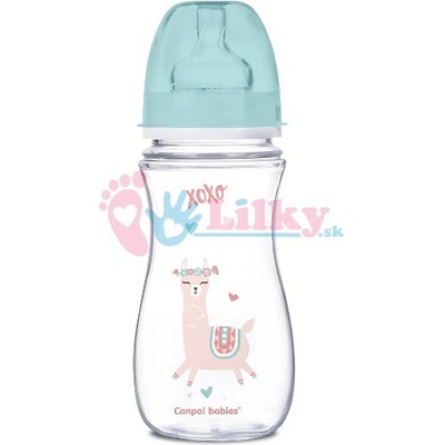 Canpol babies antikolik. fľaštička so širokým hrdlom Exotic Animals zelená 300 ml