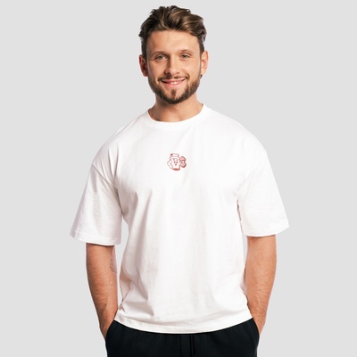 GymBeam Тениска Shaker Boxy White XXXL