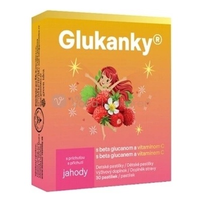 Glukanky s jahodovou príchuťou 30 pastiliek