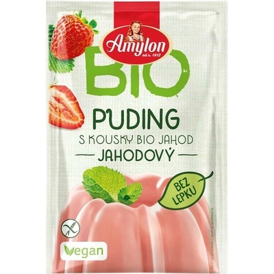 Amylon puding jahodový s kousky ovoce Bio 40 g