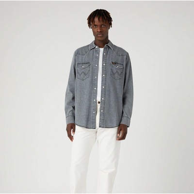 Wrangler pánská košile Heritage shirt washed black W5D1ND45N